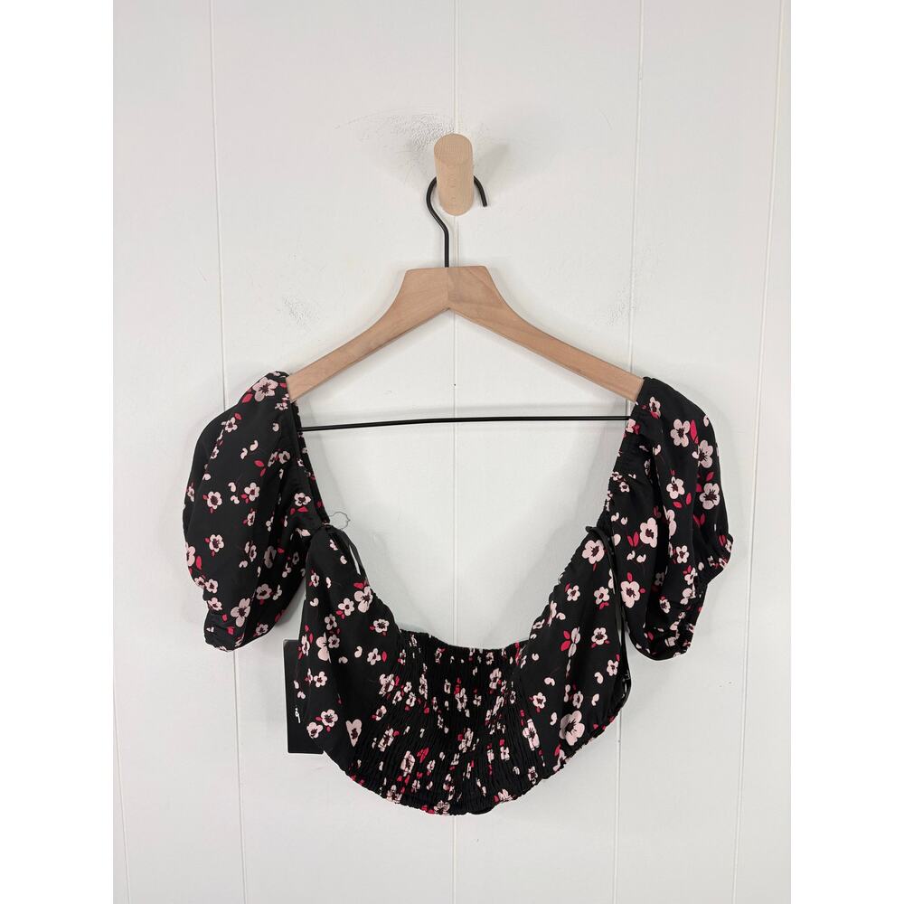 NWT Lulus Floral 2 Piece Set Large Off Shoulder Crop Top Ruffle Culottes - Picture 9 of 15